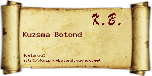 Kuzsma Botond névjegykártya